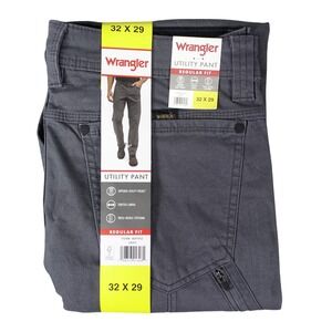 Wrangler Utility Pant Men 32x29 Gray Regular Fit Stretch Canvas  NWT 1897912